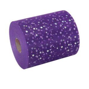 Sequin Dot Tulle - 6" x 100 FT - DARK PURPLE
